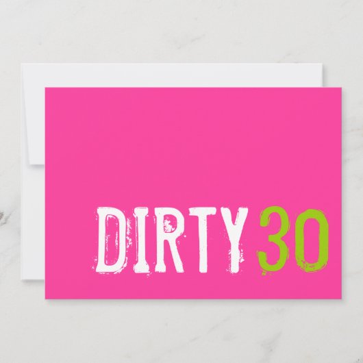 30e verjaardag - Dirty 30 Uitnodiging (Voorkant)