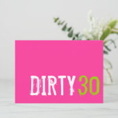 30e verjaardag - Dirty 30 Uitnodiging (Staand voorkant)