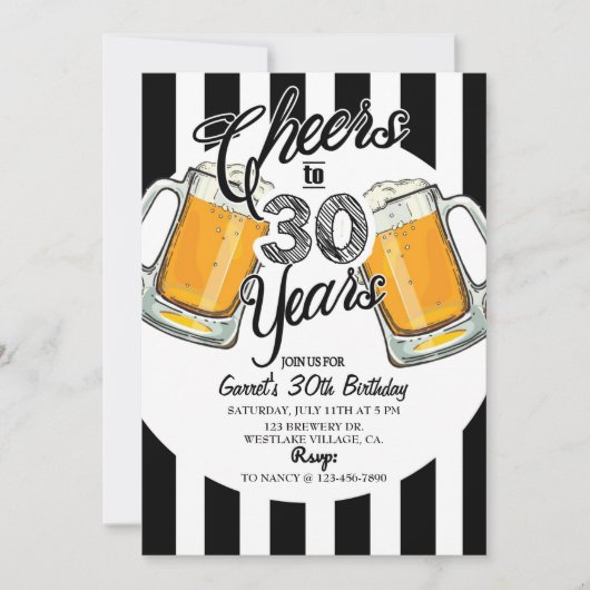 30e verjaardag,dirty thirty,bier,proost & biertjes aankondiging (Voorkant)