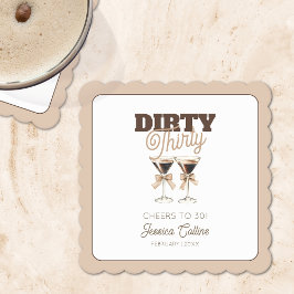 30e verjaardag Dirty Thirty Espresso Martini Party Kartonnen Onderzetters