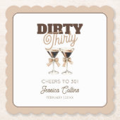 30e verjaardag Dirty Thirty Espresso Martini Party Kartonnen Onderzetters (Voorkant)