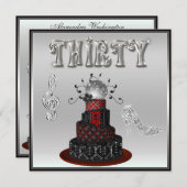 30e verjaardag Disco Diva Cake Silver Sparkle Heel Kaart (Voorkant / Achterkant)
