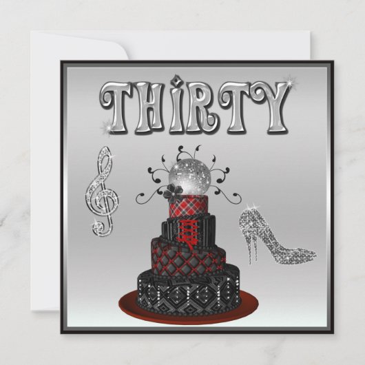 30e verjaardag Disco Diva Cake Sparkle Heels Kaart (Voorkant)