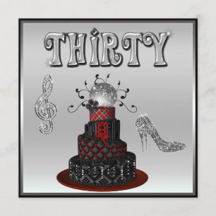 30e verjaardag Disco Diva Cake Sparkle Heels Kaart