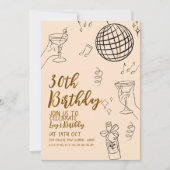 30e verjaardag Discobal en cocktails Kaart (Voorkant)