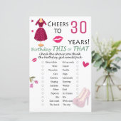 30e verjaardag Dit of dat spel (Staand voorkant)