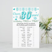 30e verjaardag Dit of dat spel (Staand voorkant)