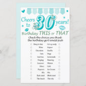 30e verjaardag Dit of dat spel (Voorkant / Achterkant)