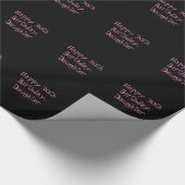 30e verjaardag, dochter, zwarte & roze cadeauomsla cadeaupapier (Hoek)