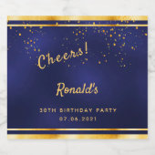 30e verjaardag donkerblauwe goudkaasmakerij bier etiket (Enkel label)