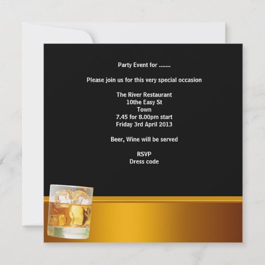 30e verjaardag Drink bietenavond Kaart (Achterkant)