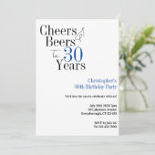 30e verjaardag Eenvoudig Proost Bierfeest Kaart (Staand voorkant)