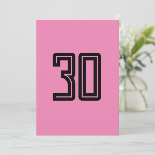 30E VERJAARDAG EENVOUDIGE ROZE OP MAAT GEMAAKTE UI KAART (Staand voorkant)