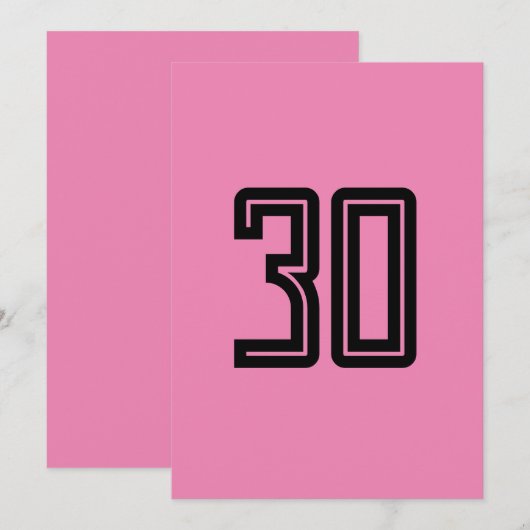 30E VERJAARDAG EENVOUDIGE ROZE OP MAAT GEMAAKTE UI KAART (Voorkant / Achterkant)