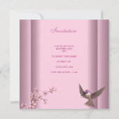 30e verjaardag Elegant Asian Pink Flowers Bird Kaart (Achterkant)