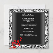 30e verjaardag Elegant Asian Red Flowers White Kaart (Achterkant)