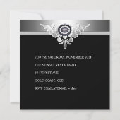 30e verjaardag Elegant Black Silver White Jewel Kaart (Achterkant)