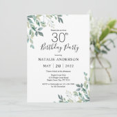 30e verjaardag Elegant Green Eucalyptus Greenery Kaart (Staand voorkant)