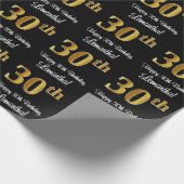 30e verjaardag: Elegant Luxe Faux Gold Look # Cadeaupapier (Hoek)