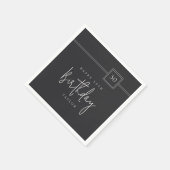 30e verjaardag Elegant minimalistisch plat zwart Servet (Hoek)