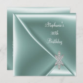 30e verjaardag Elegant Mint Green Jewel Kaart (Voorkant / Achterkant)