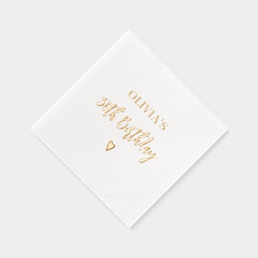 30e verjaardag Elegant Modern Heart Gold Folie Servetten (Rechts)