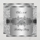 30e verjaardag Elegant Silver Floral Jewel Kaart (Voorkant / Achterkant)