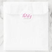 30e verjaardag Elegant Thirty Thirtylicious Pink Ronde Sticker (Tas)
