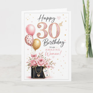 30e verjaardag Elegant voor een vrouw Kaart