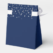 30e Verjaardag Elegant Zilver Confetti Navy Blue Bedankdoosjes (Achterkant)