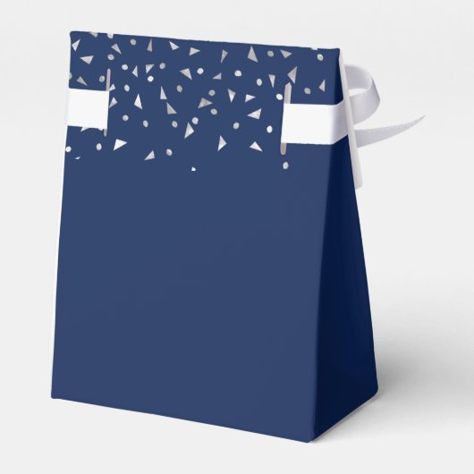 30e Verjaardag Elegant Zilver Confetti Navy Blue Bedankdoosjes (Achterkant)