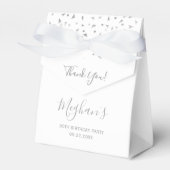 30e Verjaardag Elegant Zilver Confetti Wit Bedankdoosjes (Voorkant Zijde)