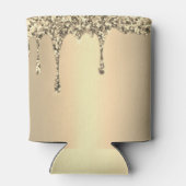 30e verjaardag Elegante Gouden Glitter Drip Favors Blikjeskoeler (Achterkant)
