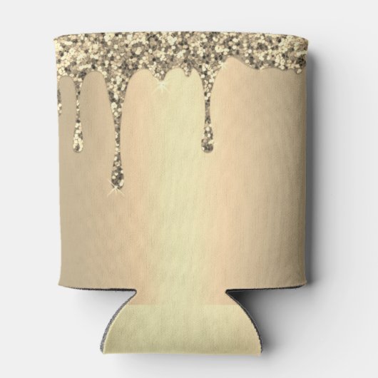 30e verjaardag Elegante Gouden Glitter Drip Favors Blikjeskoeler (Achterkant)