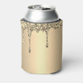 30e verjaardag Elegante Gouden Glitter Drip Favors Blikjeskoeler (Blikje Achterkant)