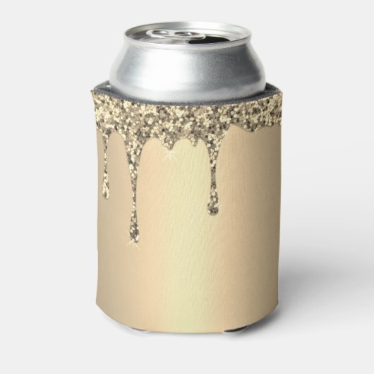 30e verjaardag Elegante Gouden Glitter Drip Favors Blikjeskoeler (Blikje Achterkant)