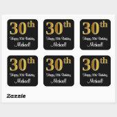 30e verjaardag - Elegante luxe Faux Gold look # Vierkante Sticker (Vel)