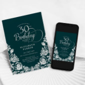 30e Verjaardag Emerald Green Silver Rozen Kaart