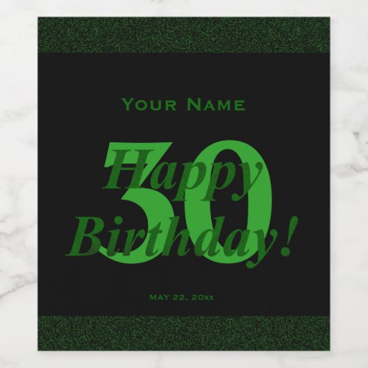 30e verjaardag Etiket op aangepaste wijn (Enkel label)