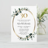 30e verjaardag Eucalyptus Gold Metallic Party Kaart (Staand voorkant)