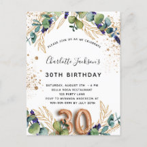 30e verjaardag eucalyptus greenery glitter elegant