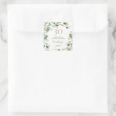 30e verjaardag Eucalyptus Hartelijk dank Vierkante Sticker (Tas)