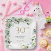 30e verjaardag Eucalyptus Papieren Bordje (Feest)
