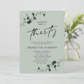 30e verjaardag Eucalyptus Sage Kaart (Staand voorkant)