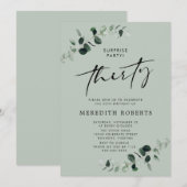 30e verjaardag Eucalyptus Sage Kaart (Voorkant / Achterkant)