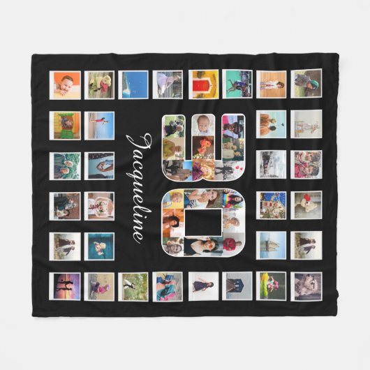 30e verjaardag Familie Foto Herinneringen Collage Fleece Deken (Voorkant (Horizontaal))