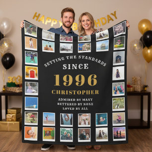 30e verjaardag familieherinneringen fotocollage fleece deken