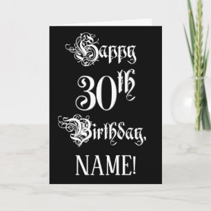 30e verjaardag: Fancy, elegant script + aangepaste Kaart