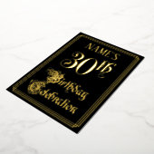 30e verjaardag — Fancy script en aangepaste naam Folie Uitnodiging (Gedraaid)