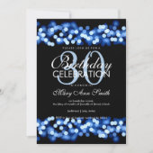 30e verjaardag Faux Blue Hollywood Glam Kaart (Voorkant)